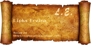 Lipka Ervina névjegykártya